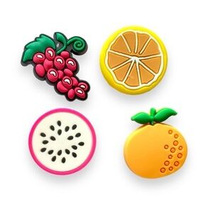 Set of 4 Fruit Croc Charms